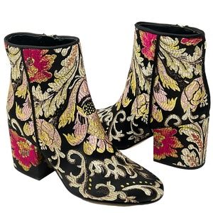 Sam Edelman women's Taye Jacquard floral embroidered ankle booties size 6.5 NWT